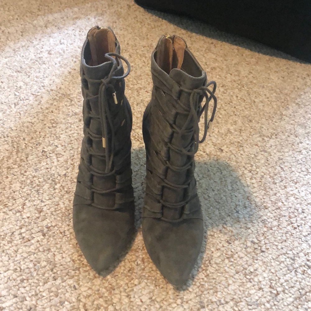 Joie grey suede booties